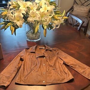 Chico’s Women's Brown faux leather Jacket